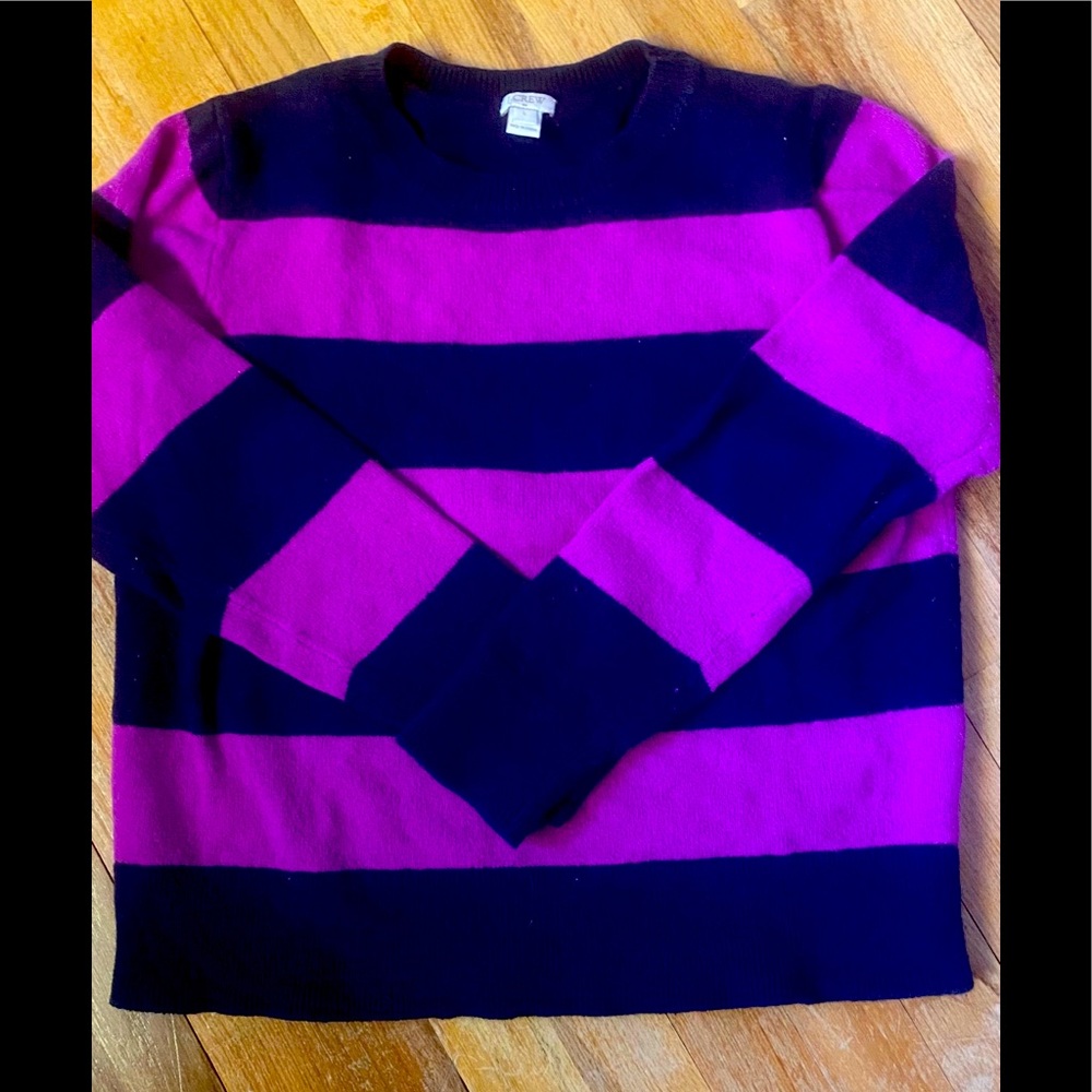 J crew stripe sweater large